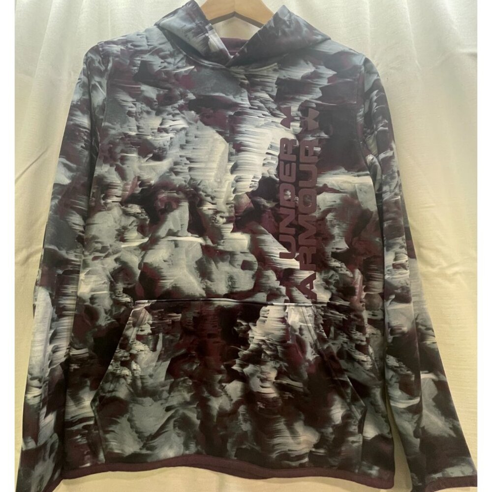 JA7055- Under Armour ColdGear Hoodie Youth XL Abstract Smoke Pattern